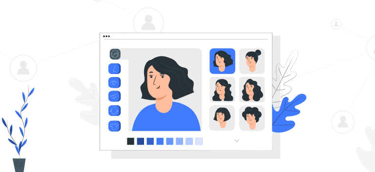 Figura com diferentes pessoas em uma tela, representando a criação de persona