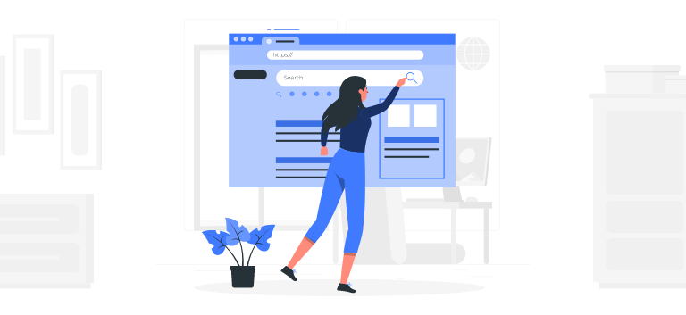 arte ilustrativa remetendo a visualização de anúncio no google