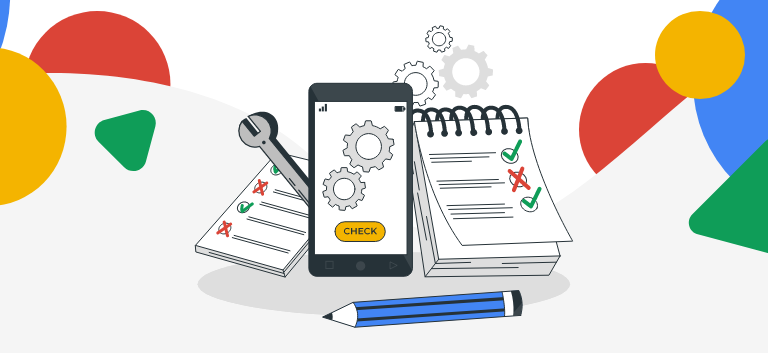 Smartphone ao lado de blocos de escrever