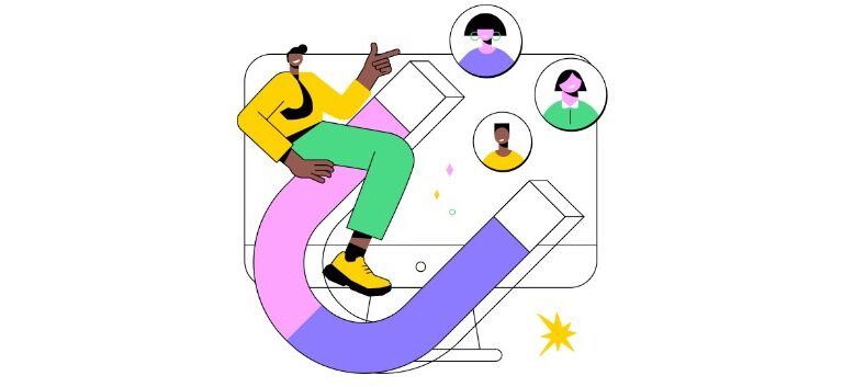Imã dando a ideia de captação de clientes
